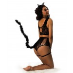Στολή Cat Woman 7 Τεμαχίων Sexy Cat Woman 7 Piece Costume - Μαύρη | Sexy Στολές