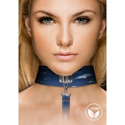 Denim Style Collar with Leash - Blue