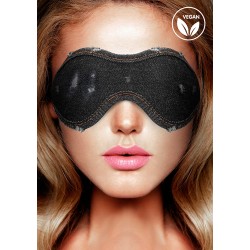 Roughened Denim Style Eye Mask - Black