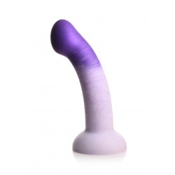 G-Swirl G-Spot Curved Silicone Dildo with Suction Cup - Purple