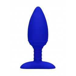 Heating & Vibrating Silicone Butt Plug - Blue