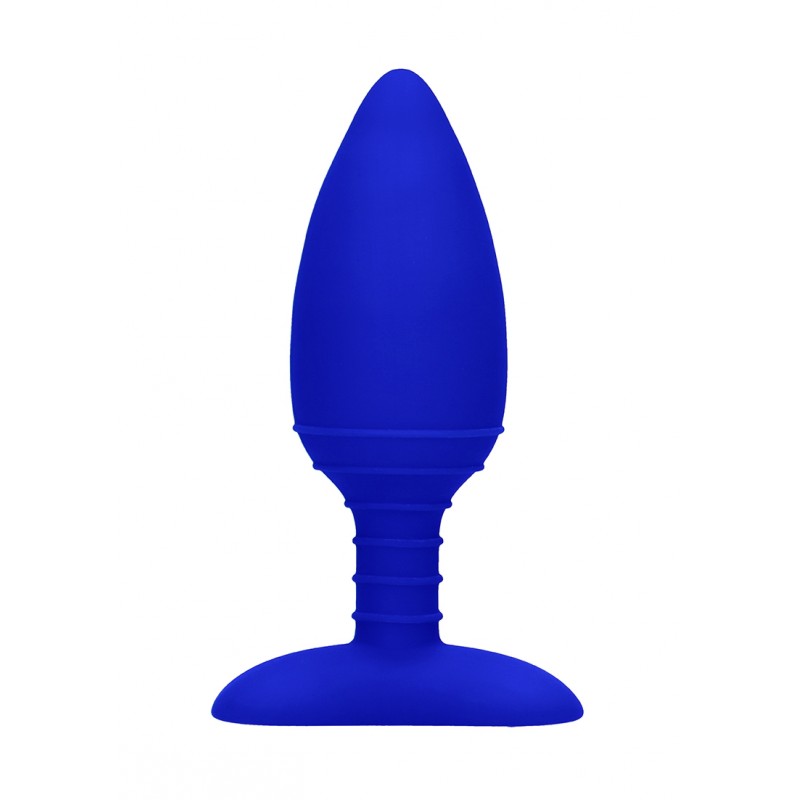 Δονούμενη Σφήνα Σιλικόνης με Θέρμανση Heating & Vibrating Silicone Butt Plug - Μπλε | Δονούμενες Πρωκτικές Σφήνες