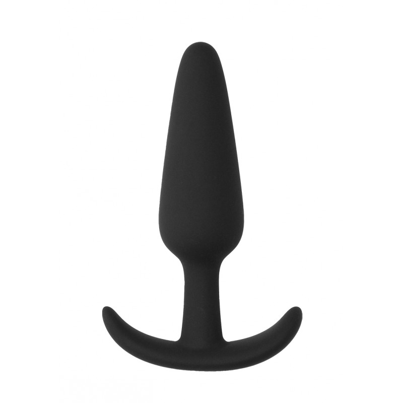 Πρωκτική Σφήνα Σιλικόνης με Λαβή Slim Silicone Butt Plug with Handle - Μαύρη | Πρωκτικές Σφήνες