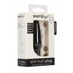 Πρωκτική Σφήνα Σιλικόνης με Λαβή Slim Silicone Butt Plug with Handle - Μαύρη | Πρωκτικές Σφήνες