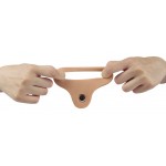 Ανδρικό Strap On για Διπλή Διείσδυση με Δόνηση Double Strap On Dildo with Cock Ring & Vibration - Φυσικό Χρώμα | Ανδρικά Strap On