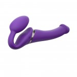 3 Motor Remote Controlled Medium Vibrating Silicone Strapless Strap On - Purple | Strap Ons