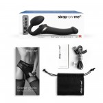 Ασύρματο Δονούμενο Strapless Strap On Σιλικόνης με Αναρρόφηση XL Silicone Multi Orgasm Clitoral Sucking Bendable Strapless Strap On - Μαύρο | Strap On & Ζώνες