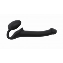 Bendable Large Semi Realistic Silicone Strapless Strap On - Black