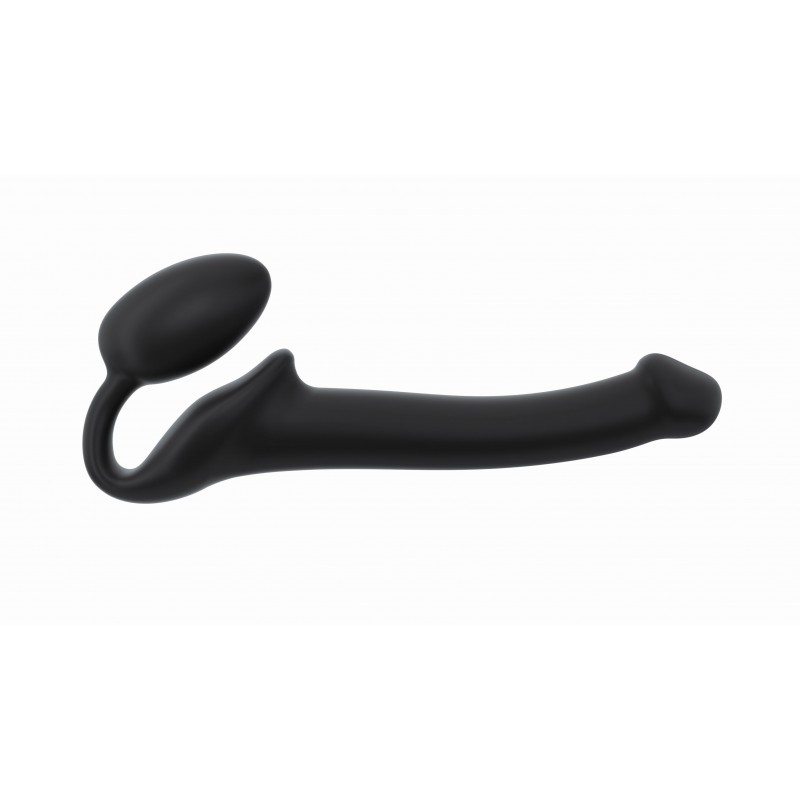 Bendable Large Semi Realistic Silicone Strapless Strap On - Black | Strap Ons