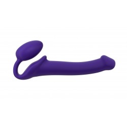 Bendable Medium Semi Realistic Silicone Strapless Strap On - Purple