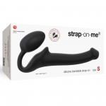 Bendable Small Semi Realistic Silicone Strapless Strap On - Black | Strap Ons