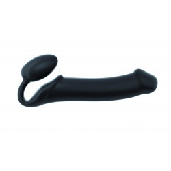 Bendable XL Semi Realistic Silicone Strapless Strap On - Black | Strap Ons