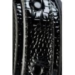 Δερμάτινες Χειροπέδες με Croco Design με Αλυσίδα Blaze Leather Croco Hand Cuffs - Μαύρες | Χειροπέδες - Ποδοπέδες