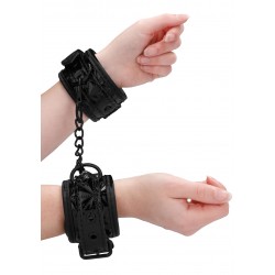 Δερμάτινες Χειροπέδες Πολυτελείας με Αλυσίδα Luxury Hand Cuffs with Chain - Μαύρες | Χειροπέδες - Ποδοπέδες