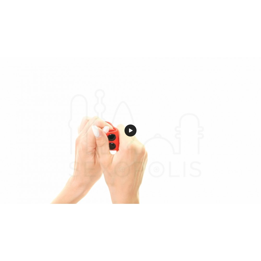 Ρυθμιζόμενο Δαχτυλίδι Πέους Ball Strap - Κόκκινο | Δαχτυλίδια Πέους