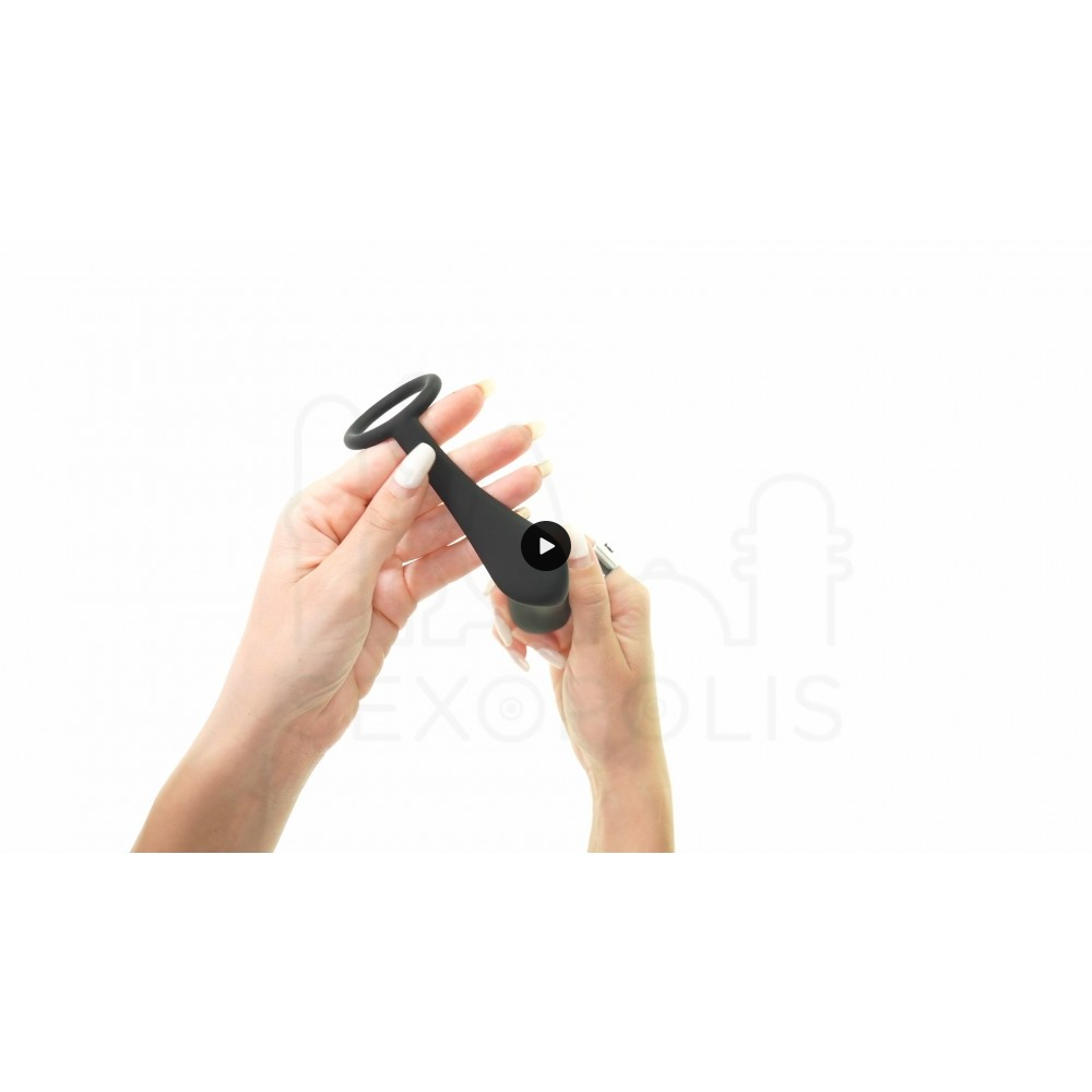 Πρωκτικό Δαχτυλίδι Πέους Σιλικόνης Ass Gasm Silicone Cock Ring with Butt Plug - Μαύρο | Μασάζ Προστάτη