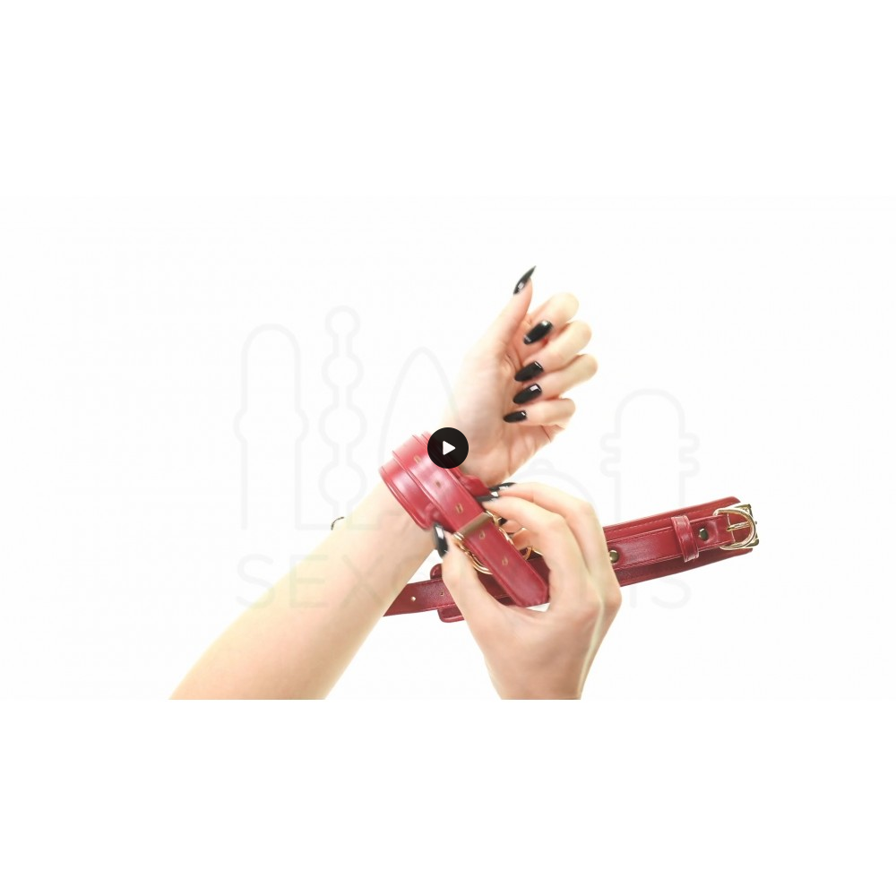 Χειροπέδες με Κρίκο Blaze Elite Hand Cuffs - Κόκκινες | Χειροπέδες - Ποδοπέδες