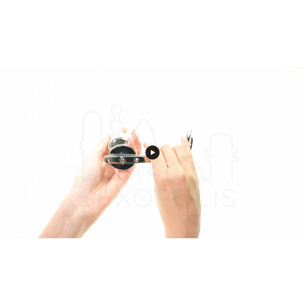 Μεταλλικό Δαχτυλίδι Πέους με Πρωκτική Σφήνα Metal C-Ring 45 mm with Butt Plug 45x100 mm - Ασημί | Μεταλλικά Δαχτυλίδια Πέους