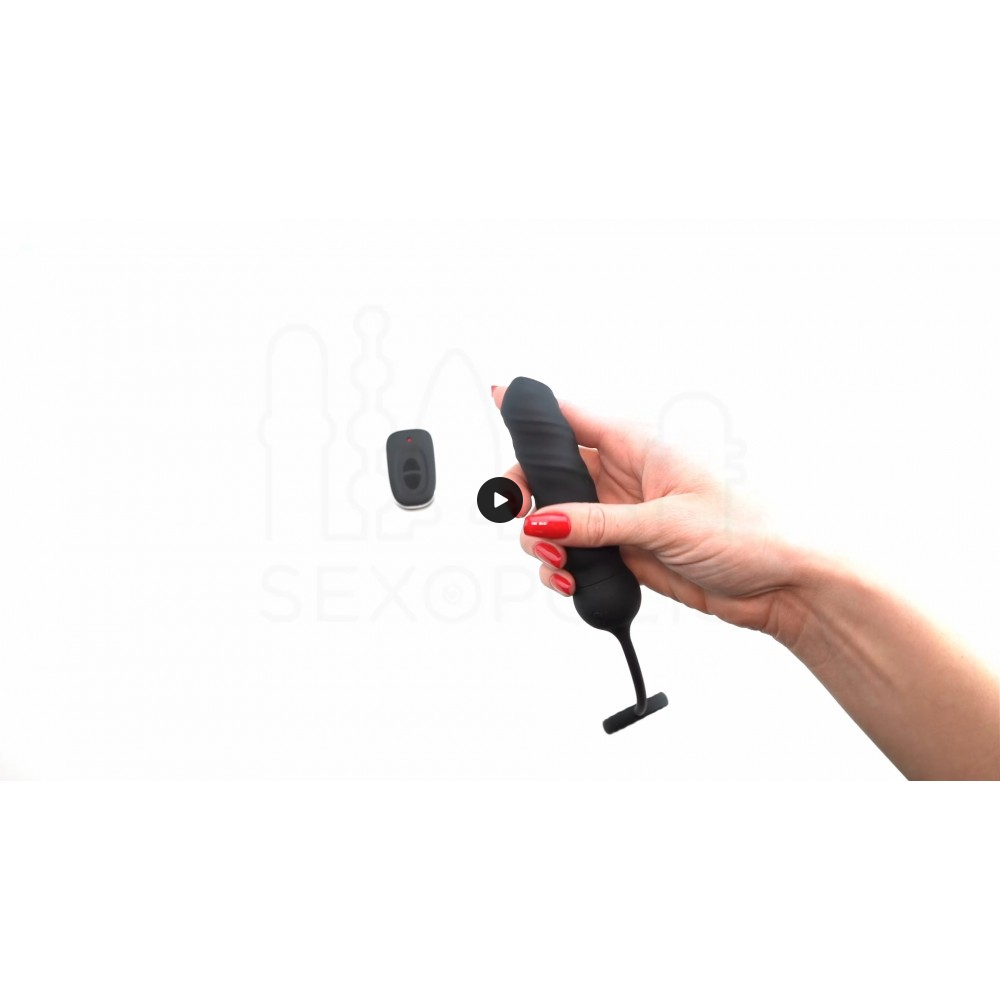 Ασύρματο Πρωκτικό Dildo Σιλικόνης με Δόνηση & Δαχτυλίδι Πέους Deep Seeker Vibrating Plug with Remote Control & Cock Ring - Μαύρο | Πρωκτικές Χάντρες & Μπίλιες