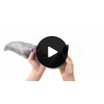 Πρωκτική Σφήνα Σιλικόνης με Φουντωτή Ουρά Emotions Shaggy Tail Silicone Butt Plug - Μαύρο/Γκρι | Πρωκτικές Σφήνες με Ουρά
