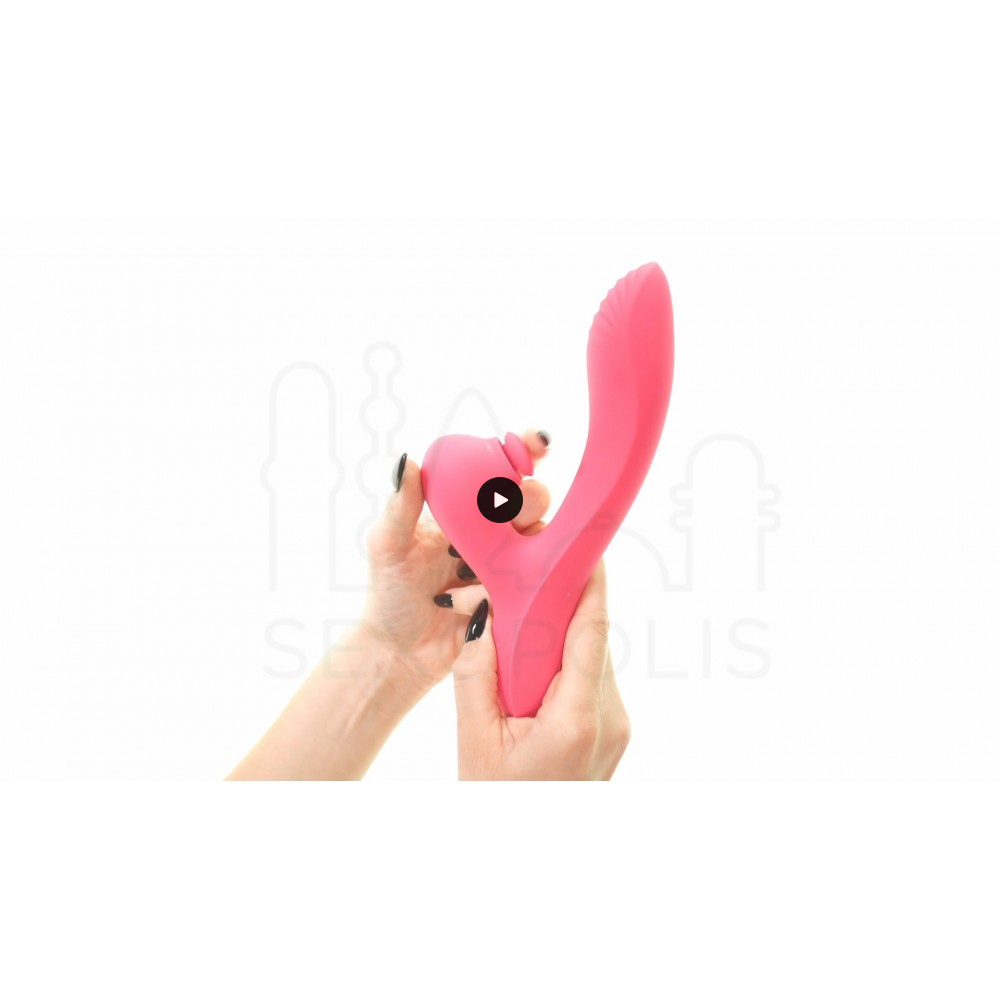 Rabbit Δονητής Σιλικόνης με Κλειτοριδική Αναρρόφηση Essentials Silicone Rabbit Vibrator with Clitoral Suction - Ροζ | Rabbit Δονητές
