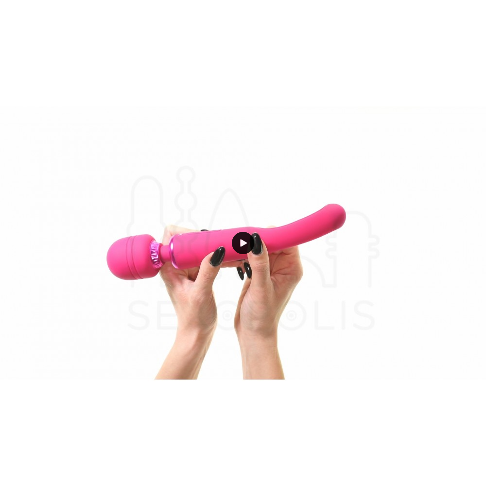 Δονητής Μασάζ Σημείου G Σιλικόνης με Κλειτοριδική Γλώσσα Kiku Vibrating Wand with Clitoral Stimulating Flap - Ροζ | Κλειτοριδικοί Δονητές