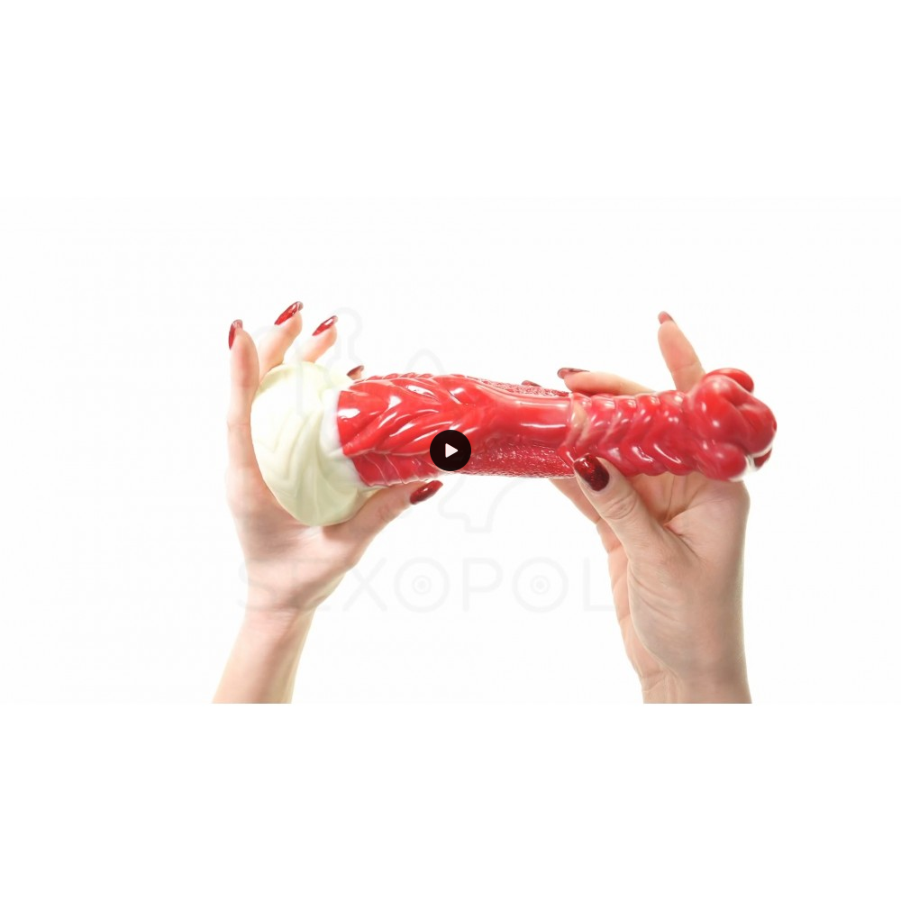 XL Dildo Σιλικόνης που Εκσπερματώνει Monster Fisix Silicone Ejaculating Dildo 19 x 6 cm - Κόκκινο | Fantasy Dildos