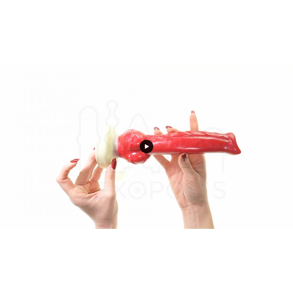 Dildo Σιλικόνης που Εκσπερματώνει Monster Noxin Silicone Ejaculating Dildo 21 x 6 cm - Κόκκινο | Fantasy Dildos
