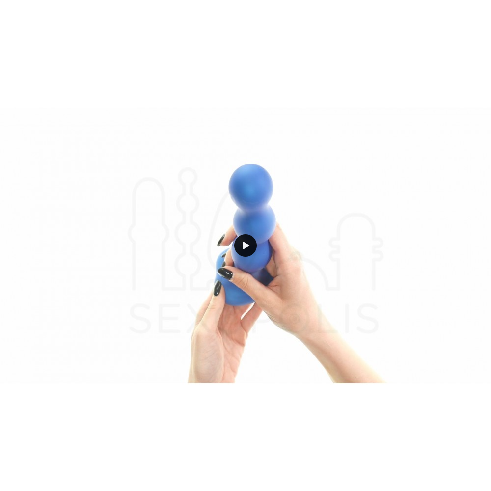 Premium Κυρτό Dildo Σιλικόνης με Βεντούζα Plug Balls XL Silicone Premium Dildo with Suction Cup - Μπλε | Dildo για Strap On