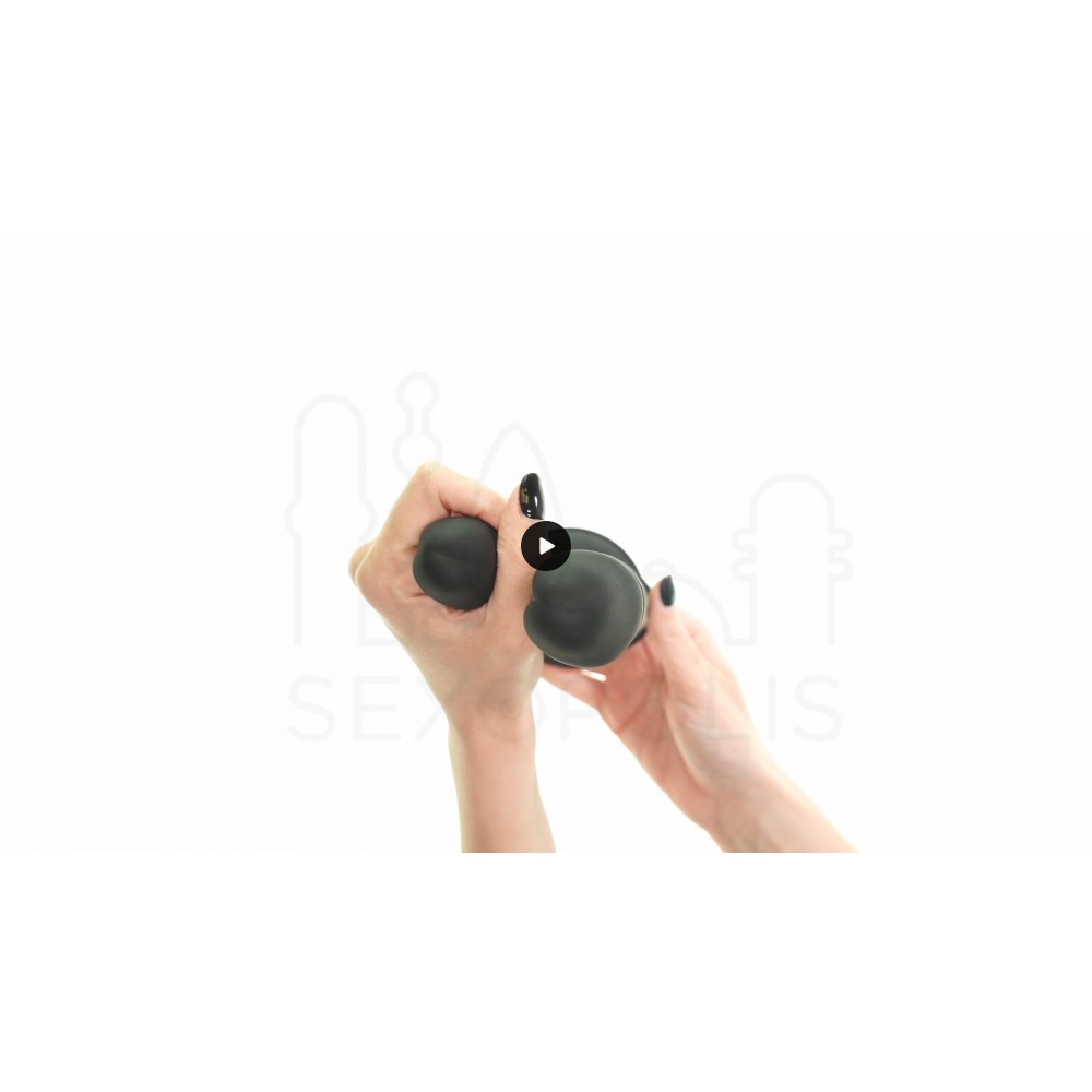 Διπλό Ομοίωμα Πέους με Βεντούζα Real Love Dual Density Double Realistic Dildo with Suction Cup - Μαύρο | Διπλά Dildo & Ομοιώματα