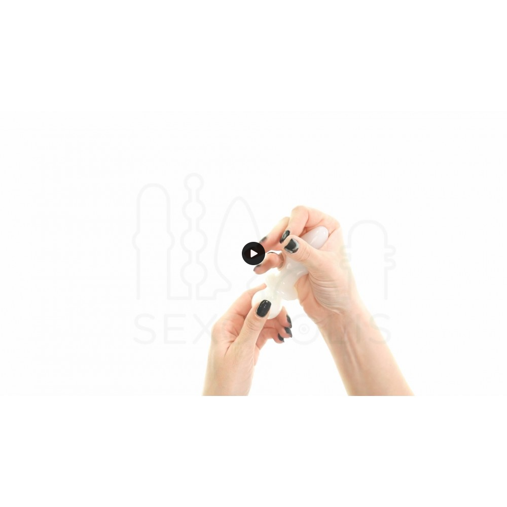 Γυάλινη Πρωκτική Σφήνα Πιπίλα Rocker Glass Butt Plug - Λευκή | Γυάλινα Dildo