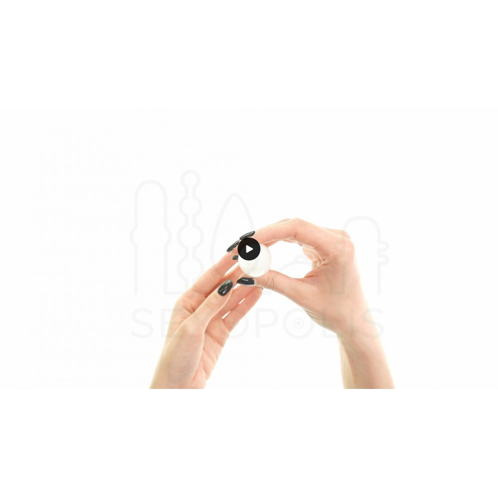 Γυάλινη Πρωκτική Σφήνα με Λαβή Small Glass Anal Plug with Handle - Λευκή | Γυάλινα Dildo
