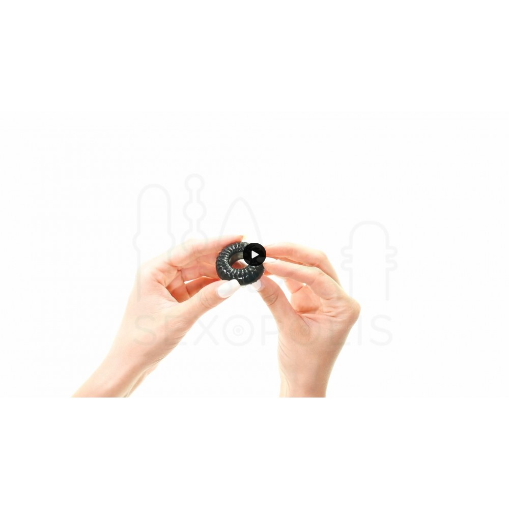Δαχτυλίδι Πέους με Ραβδώσεις Stripped Flexible Cock Ring - Μαύρο | Δαχτυλίδια Πέους