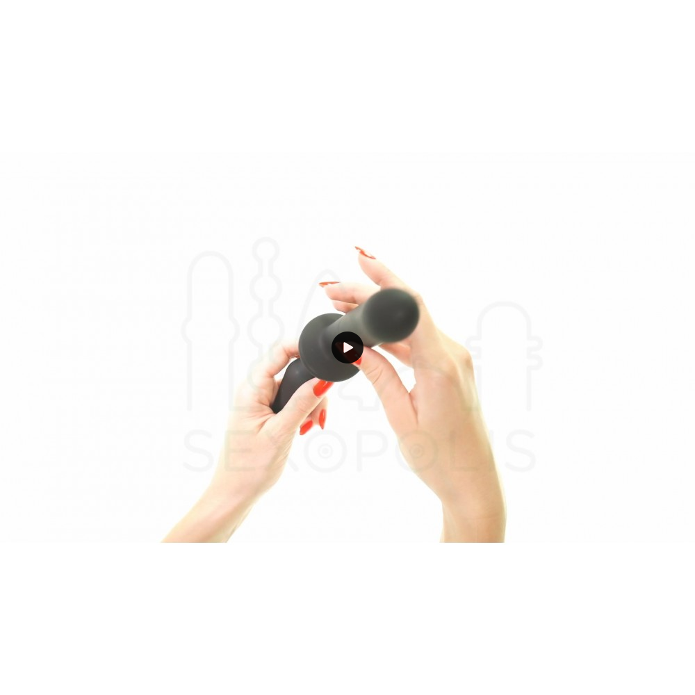 Ομοίωμα Πέους Σιλικόνης & Πρωκτική Σφήνα Switch Plug in Small Semi Realistic Dildo with Butt Plug - Μαύρο | Ομοιώματα Πέους
