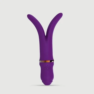 Cuma Premium 2 Tip Silicone Clitoral Vibrator - Purple