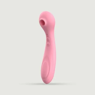 Gemini Premium Clitoral Suction Stimulator & Vibrator 2 in 1 - Pink
