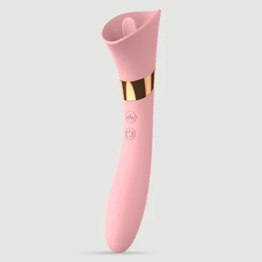 Double Pleasure Silicone Tongue & G-Spot Vibrator - Pink
