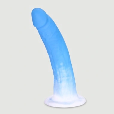 Arthur 20,5 cm Curved Silicone Realistic Dildo with Suction Cup - Blue