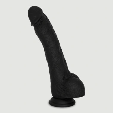 Boris 23 cm Realistic Silicone Dildo with Balls & Suction Cup - Black