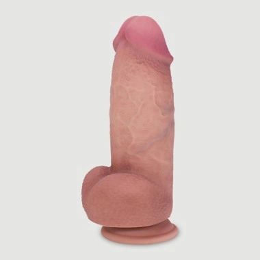 Jake 20,5 cm Thick Ultra Realistic Double Layer Silicone Dildo with Balls & Suction Cup - Flesh