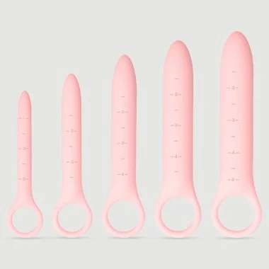 Sexopolis Wellness Vaginal Silicone Dilator Set With Handle - Pink