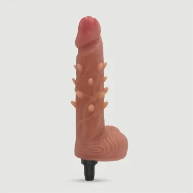Dotted 18,5 Realistic Silicone Vibrator For Sexopolis Sec Machines - Φυσικό Χρώμα
