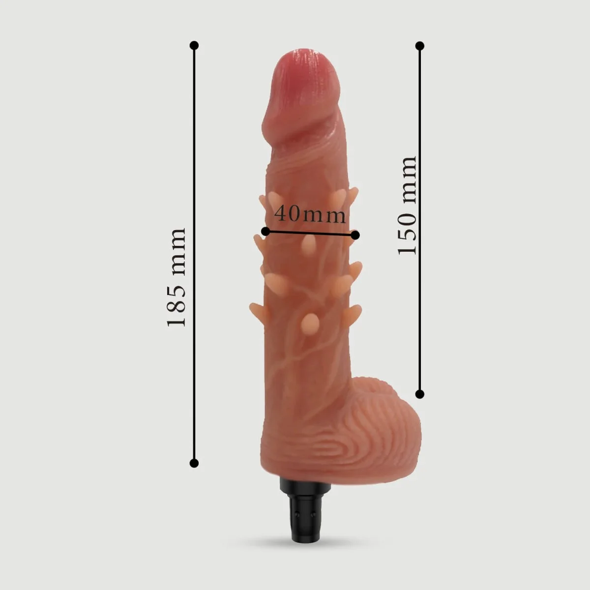 Dotted 18,5 Realistic Silicone Vibrator For Sexopolis Sec Machines - Φυσικό Χρώμα by Sexopolis