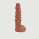 18,5 cm Dotted Realistic Silicone Dildo For Sexopolis Sex Machines - Brown by Sexopolis