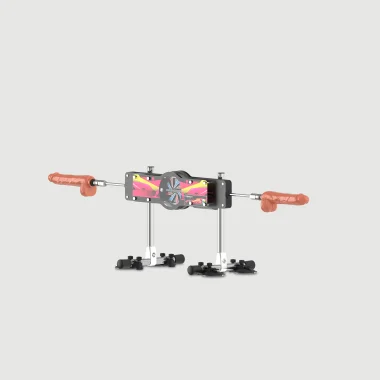 Double Trouble Premium Heating & Vibrating Multifunction Sex Machine - Black