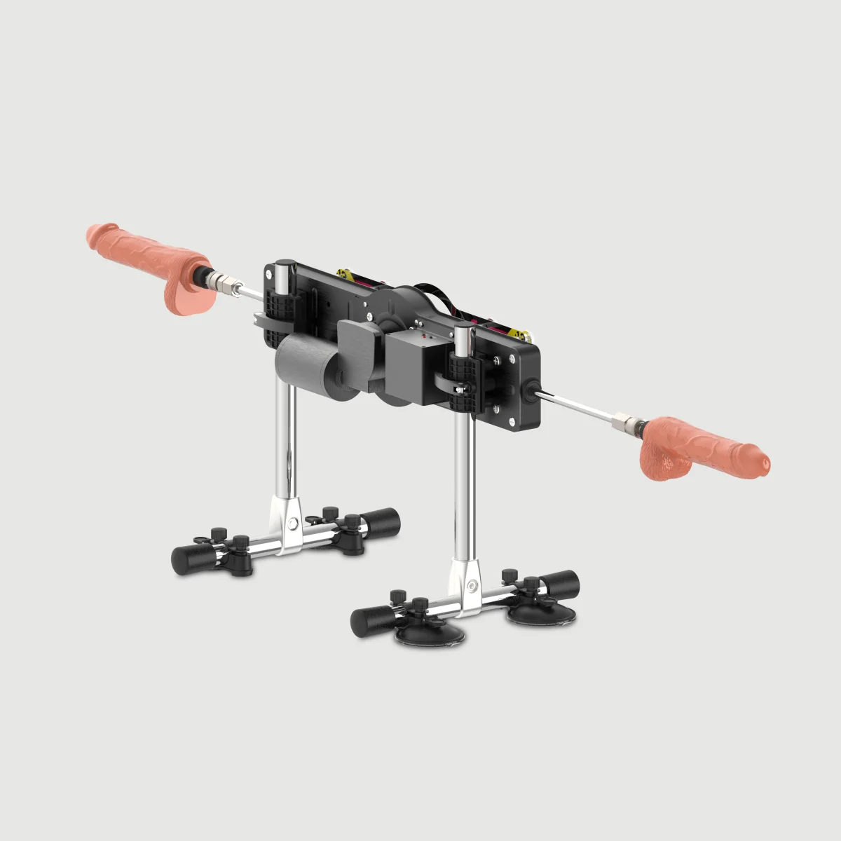 Double Trouble Premium Heating & Vibrating Multifunction Sex Machine - Black by Sexopolis