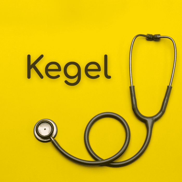 Στηθοσκόπιο σε κίτρινο φόντο με τη λέξη Kegel.